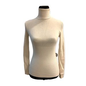 Bebe Ivory Turtle Neck, Soft Rayon Spandex Blend, size med (runs small)